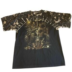 VTG SurvivorS Biker Tee Studded Skull Motorcycle Black Classic Tee Shirt XXL